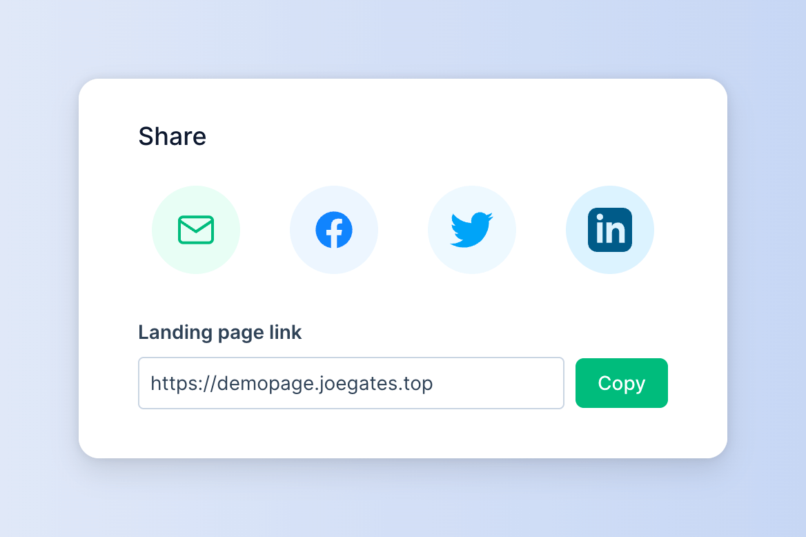 Share your landing page